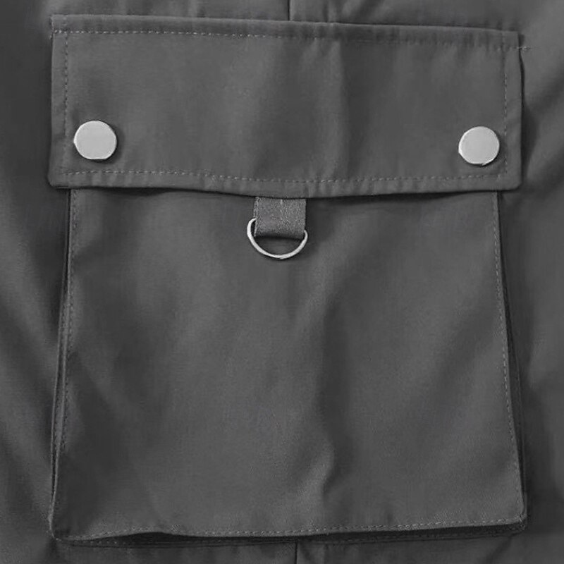 Men's Cargo Pants Cargo Trousers Trousers Casual Pants Zipper Drawstring Elastic Waist Plain Comfort Soft Full Length Outdoor Daily Running Fashion Streetwear Black Brown3