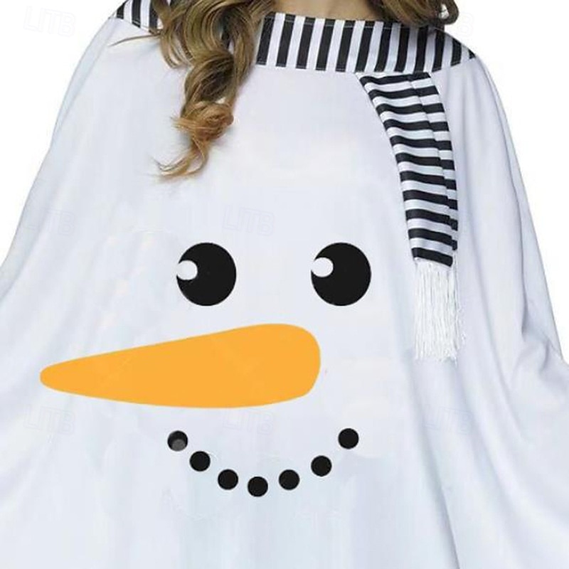 Snowman Cloak Women's Cosplay Costume Christmas Pattern Adults Christmas Christmas Eve Christmas Party Cloak2