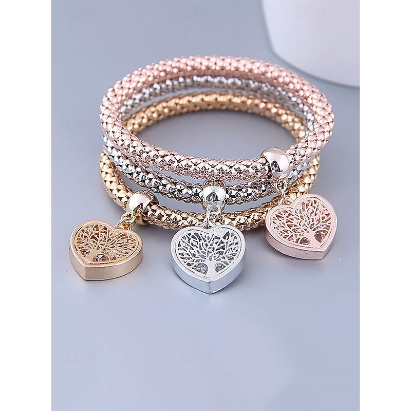 Heart Tree of Life Charm Bracelets Set - Women's Multicolor Braided Stackable Bracelets for Boho Style, Perfect for Casual Outfits or Gift Giving4