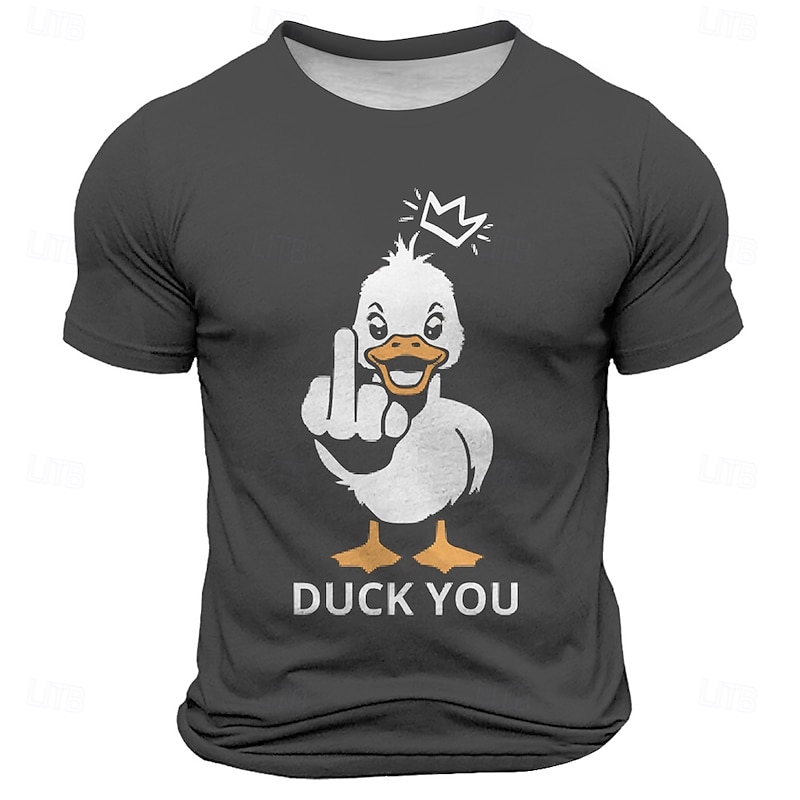 Men's Rude Offensive Funny Goose T Shirt Short Sleeve T shirt 3D Print Crew Neck Shirt Fashion Daily Street Daily Black Red Blue Summer Spring Clothing Apparel S M L XL XXL XXXL