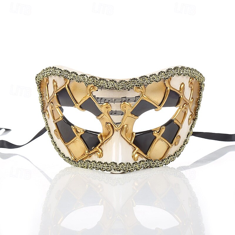 Harlequin Halloween Venetian Mask Arlecchino Carnival Mask Half Face Adults' Women's Halloween Carnival Mardi Gras Performance Party Carnival of Venice Easy Halloween Costumes Dress Up3