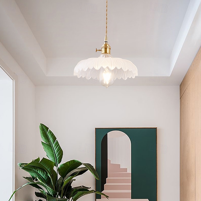 LED Modern Chandelier Lamp Flower Pattern Glass Ceiling Pendant Light V intage Bar Cafe Chandelier Fixtures Pendant Light Hanging Lamp Lighting Industrial Modern 25cm 110-240V4