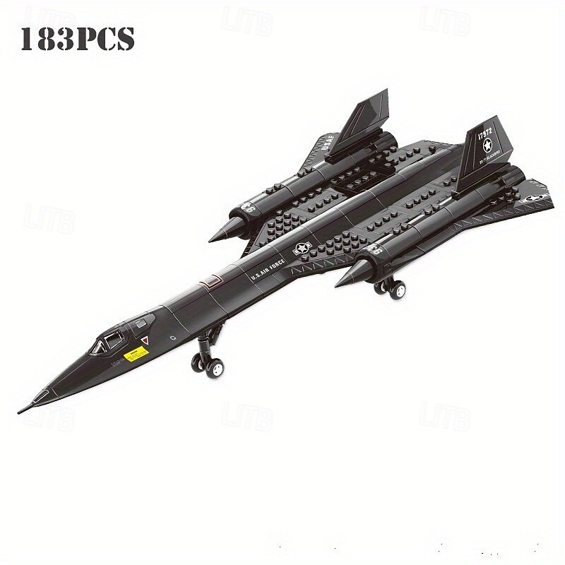 183pcs Military SR-71 Black Bird Scout Small Technology Building Blocks Children's Educational Splicing Toy Collection Building Blocks Toys halloween christmas gift4