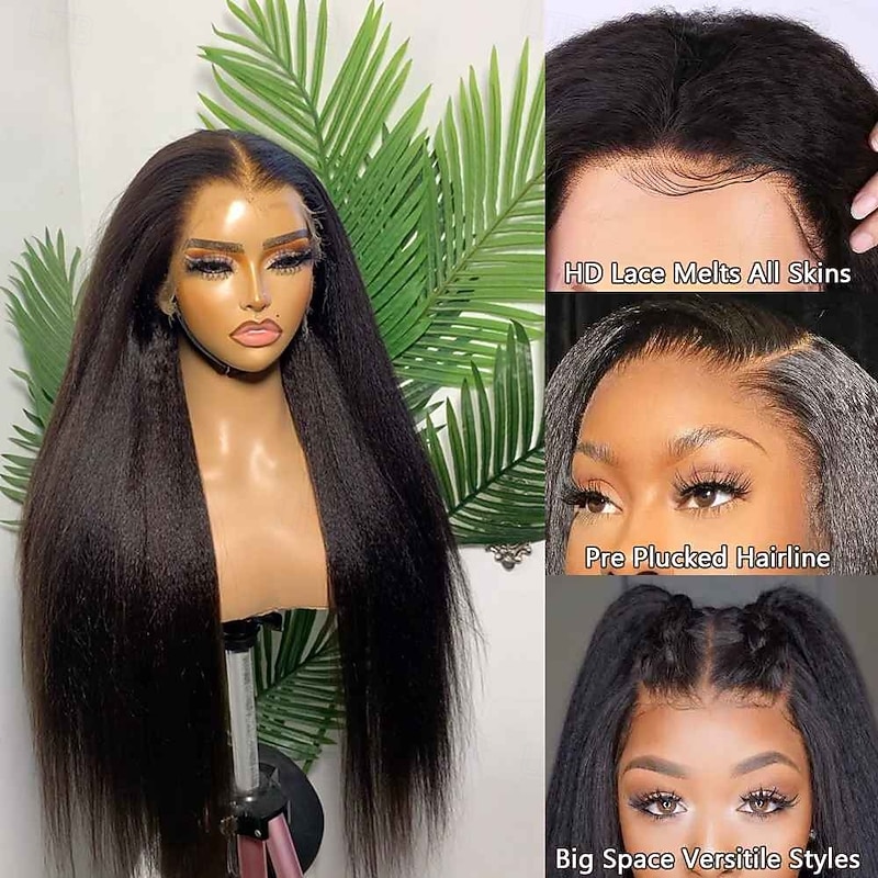Remy Human Hair 13x6 Lace Front 13x4 Lace Front Wig Free Part Brazilian Hair Straight Natural Wig 130% 150% 180% Density with Baby Hair 100% Virgin Glueless Pre-Plucked For wigs for black women Long