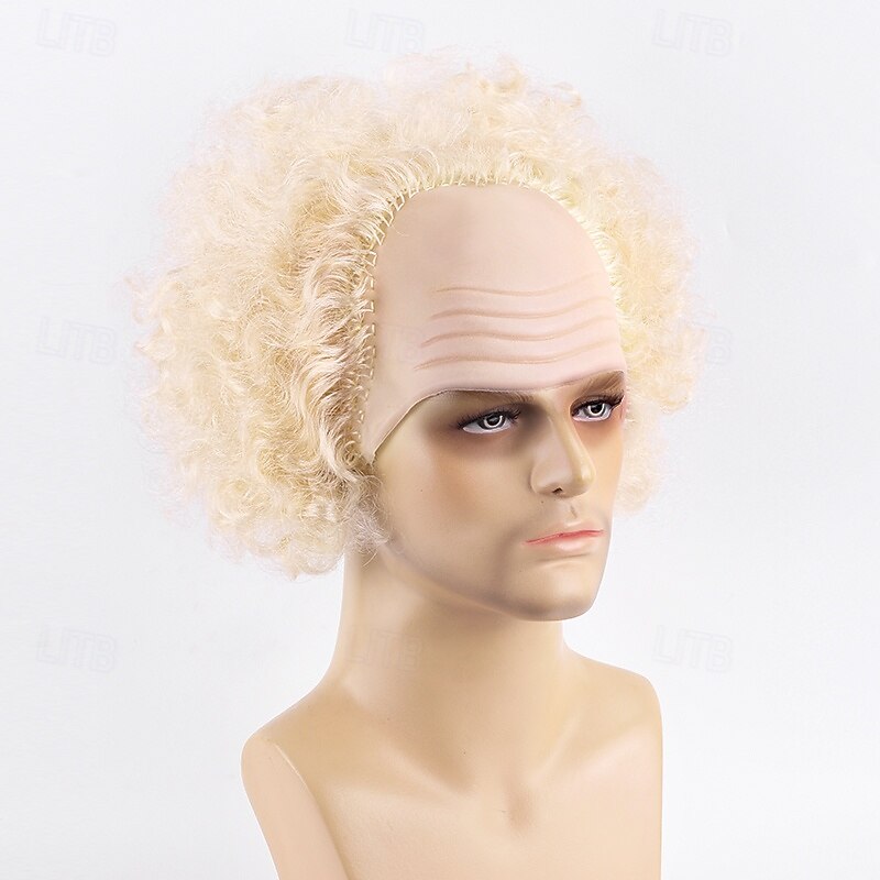 Short Fluffy Synthetic Hair Red Clown Horror Halloween Cosplay Wigs for Men Adult3