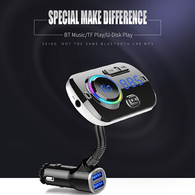 Car Accessories BC49A Car FM Stereo Transmitter MP3 Audio Music Stereo Adapter Car USB Ports QC3.0 Fast Charger