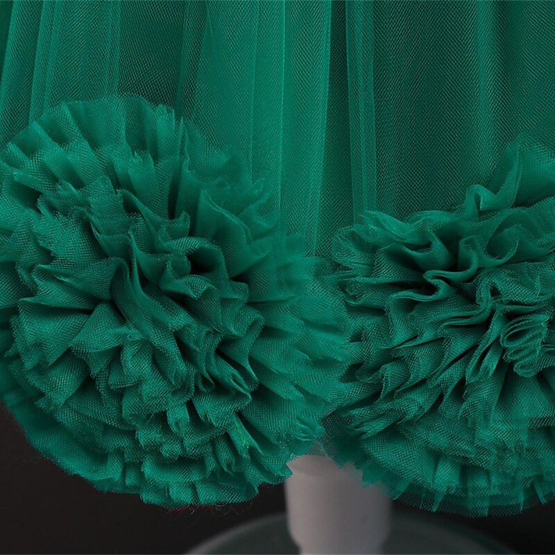 Kids Girls' Party Dress Solid Color Sleeveless Performance Birthday Mesh Beautiful Sweet Polyester Asymmetrical Party Dress Swing Dress A Line Dress Summer 4-12 Years White Pink Red2