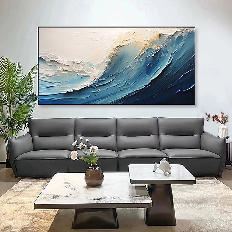 Mintura Handmade Texture Sea Wave Oil Paintings On Canvas Wall Art Decoration Modern Abstract Picture For Home Decor Rolled Frameless Unstretched Painting4