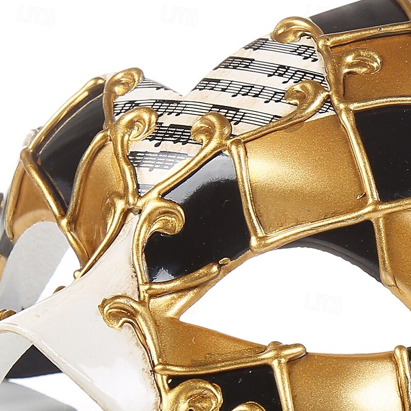 Harlequin Halloween Venetian Mask Columbina Carnival Mask Full Face Adults' Men's Carnival Mardi Gras Party Masquerade Carnival of Venice Easy Halloween Costumes Dress Up3