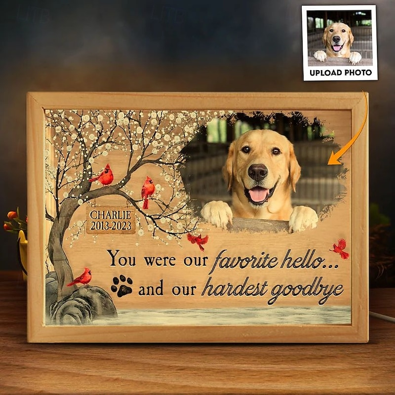 Personalized Light Up Photo Frame Pet Night Light - Memorial Gifts Custom for Loss of Lovely Pets2