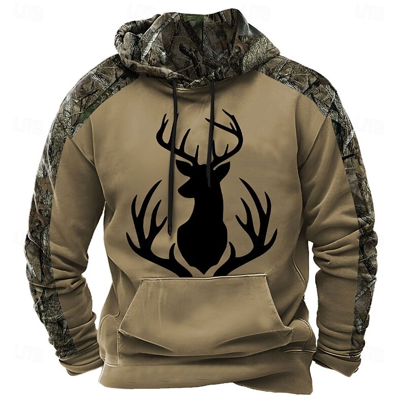 Men's Hoodie Brown 1# Brown 2# Brown 3# Hooded Camouflage Camo / Camouflage 3D Print Cool Fall Winter Clothing Apparel Hoodies Sweatshirts