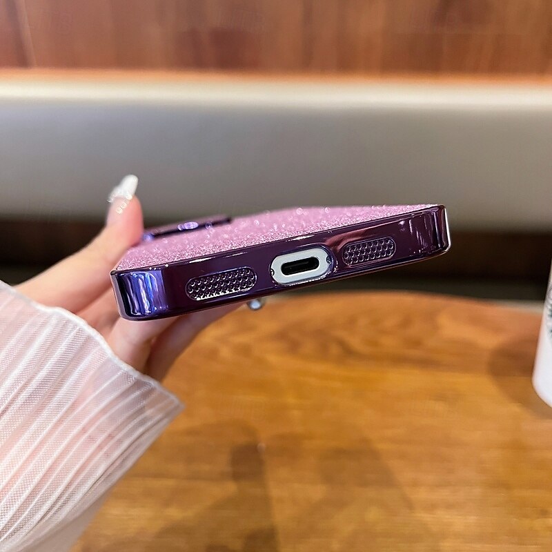 Phone Case For iPhone 16 15 14 Pro Max Plus 13 12 11 Pro Max Back Cover Bling Glitter Shiny Shockproof Retro PC2