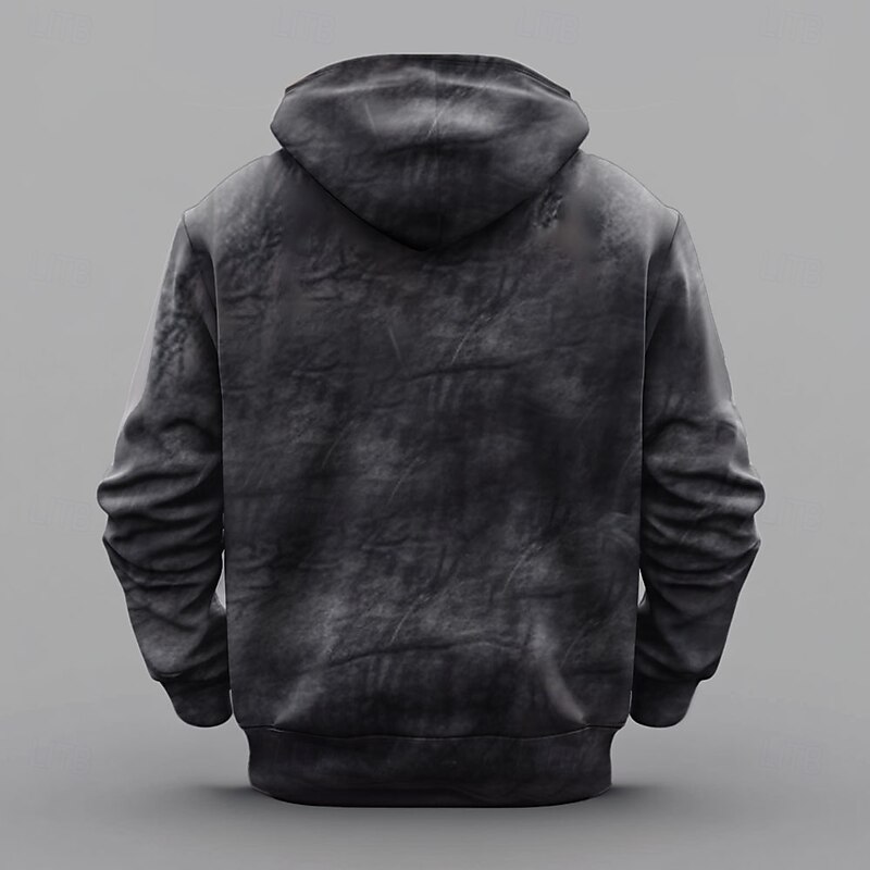 Men's Wolf Hoodies Sweatshirt Fashion Cool Long Sleeve Crew Neck Party Holiday Streetwear Black Brown Drawstring Fall Winter Designer4