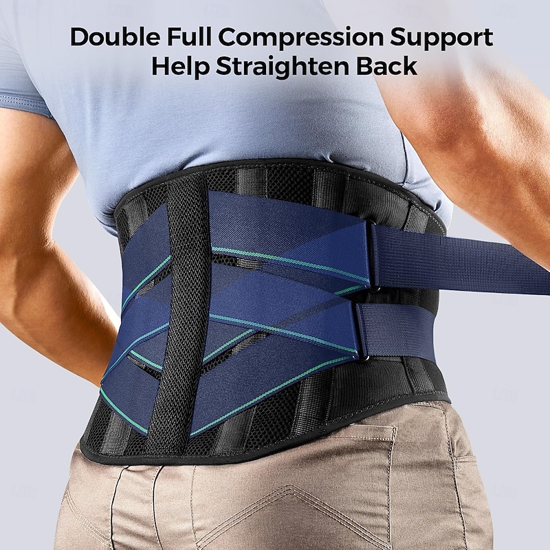 Back Brace for Men Lower Back Pain with 5 Metal Stays, for Sciatica, Herniated Disc, Scoliosis and More Pain Relief! Breathable Back Support Belt for Women Work with Soft Pad, Lightweight3