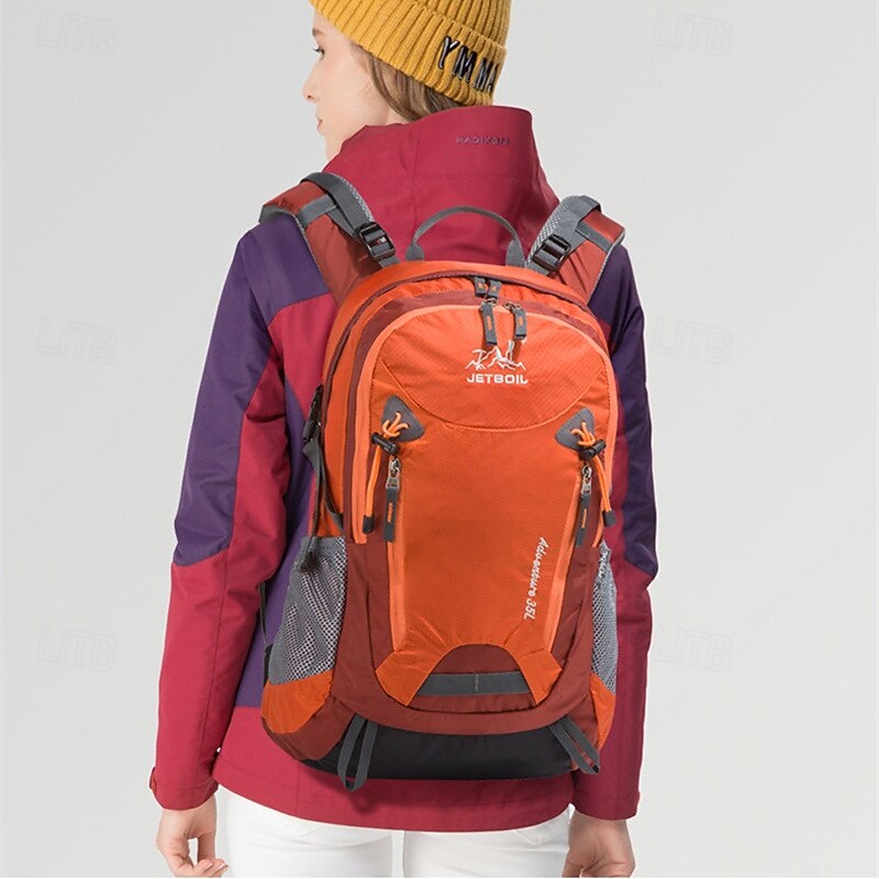 35 L Daypack Rucksack Zipper Multi Pocket Anatomic Design Wearable Durable Outdoor Hiking Camping Military Nylon Black Blue Purple4