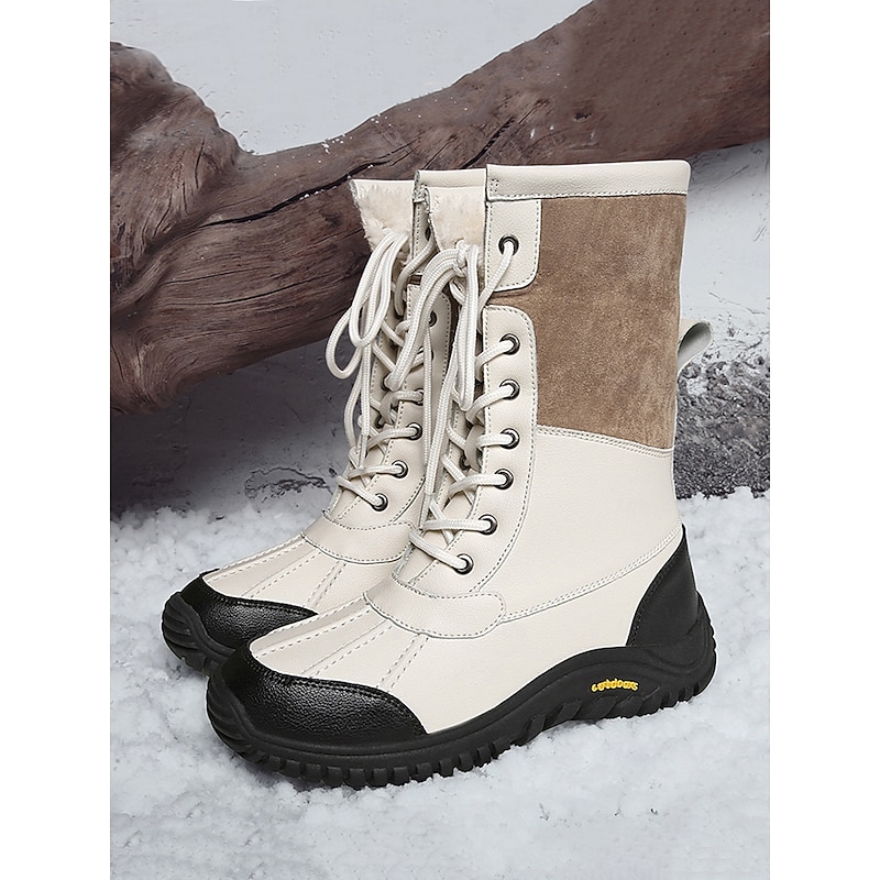 Women's Winter Lace-Up Snow Boots - Faux Fur Lined Waterproof Insulated Boots for Outdoor Adventures2