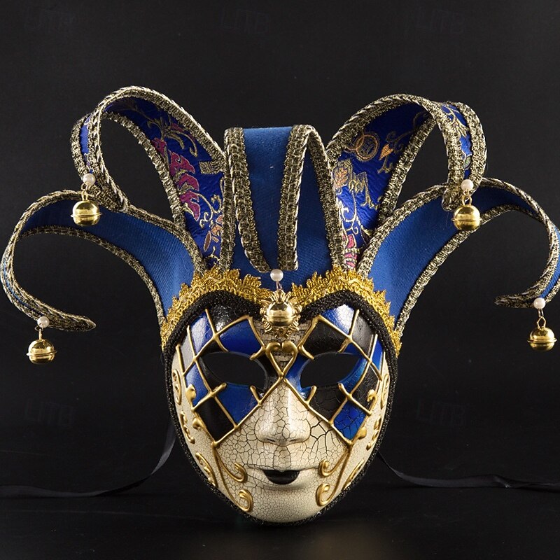 Harlequin Halloween Venetian Mask Arlecchino Carnival Mask Full Face Adults' Women's Halloween Carnival Mardi Gras Party Masquerade Carnival of Venice Easy Halloween Costumes Dress Up