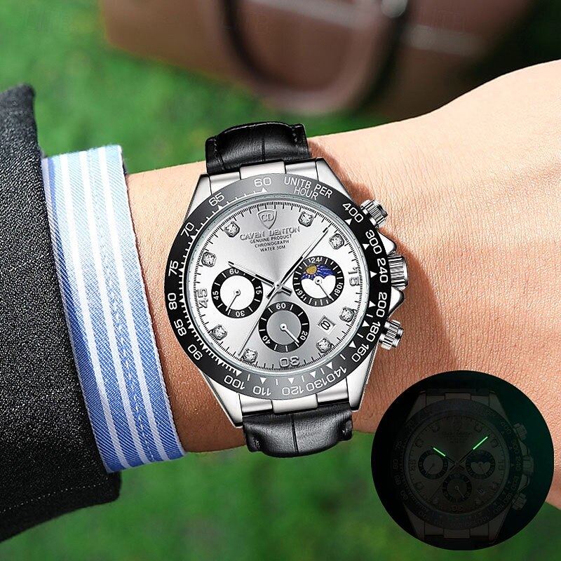 1pcs New Men'S Business Watch Simple Casual Calendar Sport Watch Luminous Quartz Men'S Wristwatch Perfect For Birthday Holiday Gift