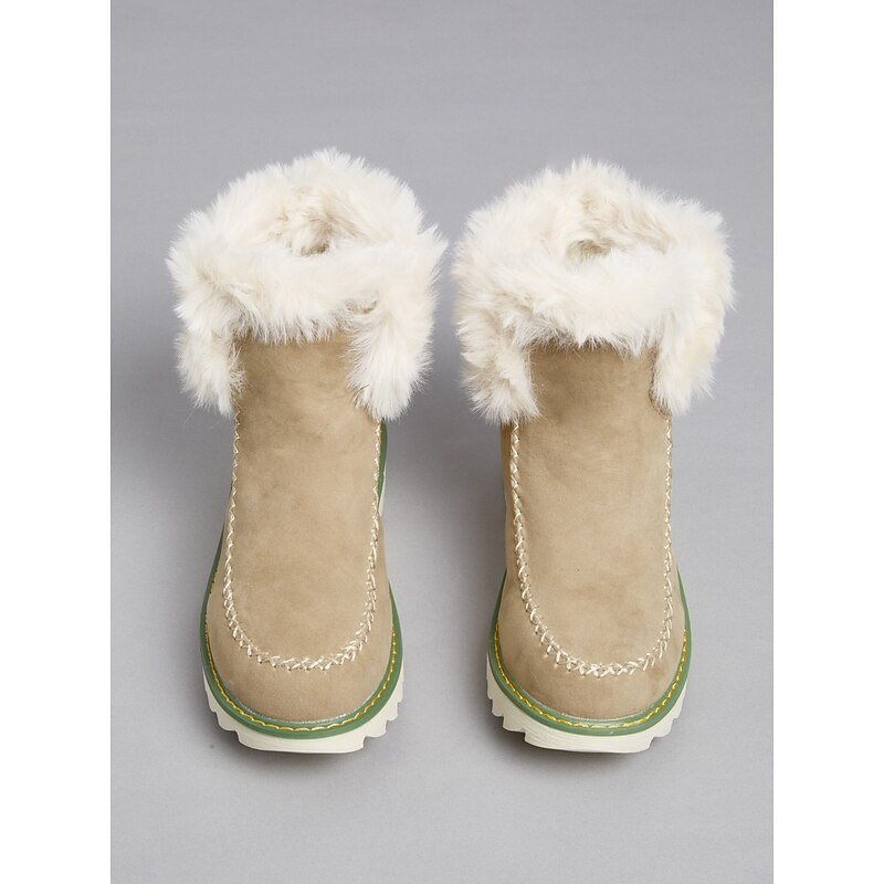 Women's Tan Faux Fur-Lined Winter Ankle Boots – Cozy Warmth with Non-Slip Sole for Cold Weather Style4