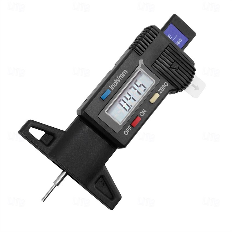 Tyre Tread Depth Gauge 0-25.4mm/1Inch Portable Tread Depth Checker Tyre Depth Measure with LCD Display for Cars3