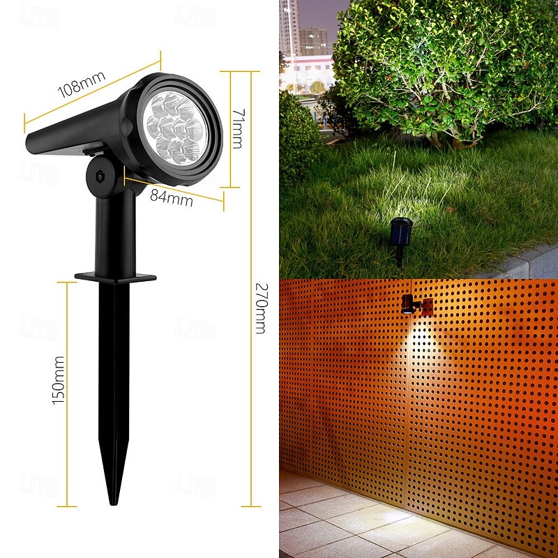 Solar Powered 7LED/10LED Waterproof Landscape Spotlight, Adjustable Outdoor Wall Light for Outdoor Patio Wall Landscape Light4
