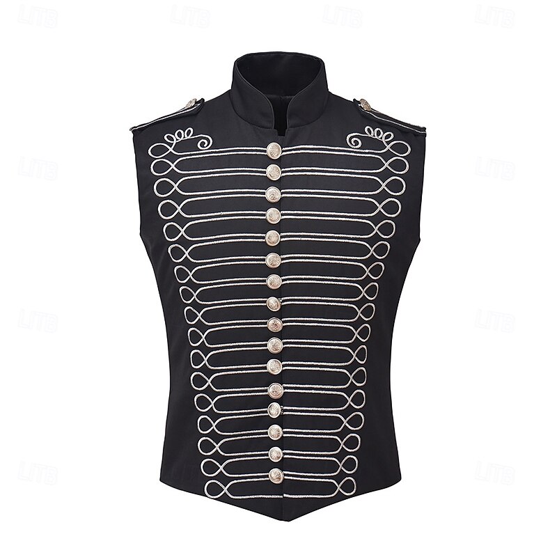 Retro Vintage Rococo Masquerade Vest Circus Jacket Prince Aristocrat Fancy Dress Men's Carnival Masquerade Mardi Gras Event / Party Adults' Vest Spring Fall & Winter