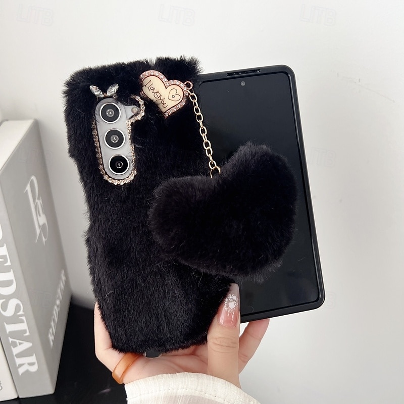 Phone Case For Z Fold 7 Z Fold 6 Z Fold 5 Z Fold 4 Z Fold 3 Back Cover Shockproof Retro Plush3