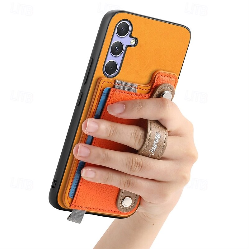 Phone Case For S25 S24 S24 FE S23 Ultra Plus A55 5G A35 5G A25 A15 A14 A34 Back Cover with Stand Holder Magnetic Support Wireless Charging Retro TPU PU Leather4