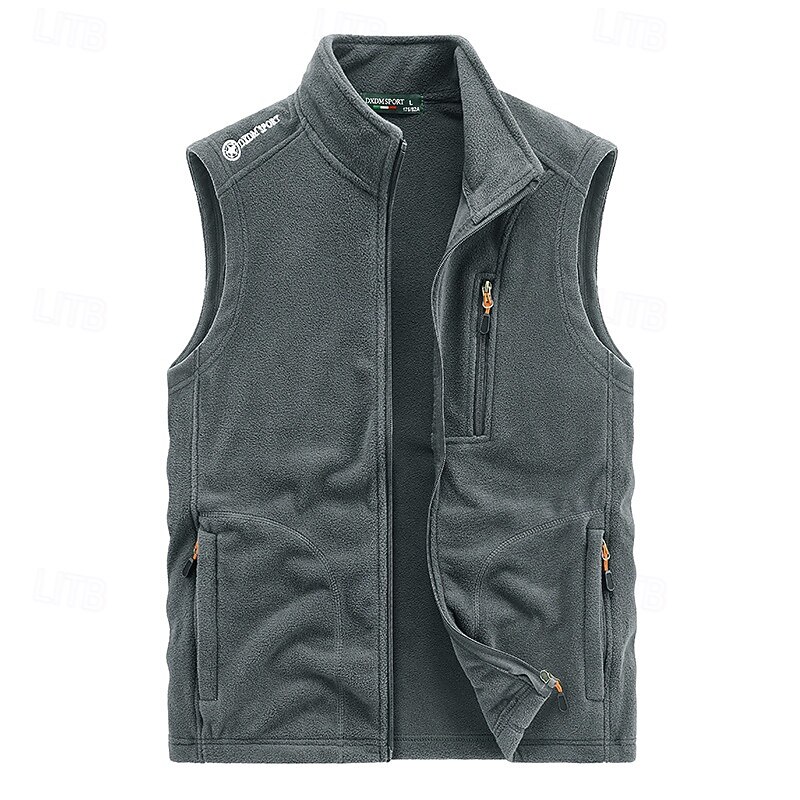 Men's Hiking Vest Hiking Fleece Vest Sleeveless Vest Outdoor Thermal Warm Fleece Lining Comfortable Winter Multiple Pockets Polyester Black Army Green Dark Blue Hunting Fishing Climbing