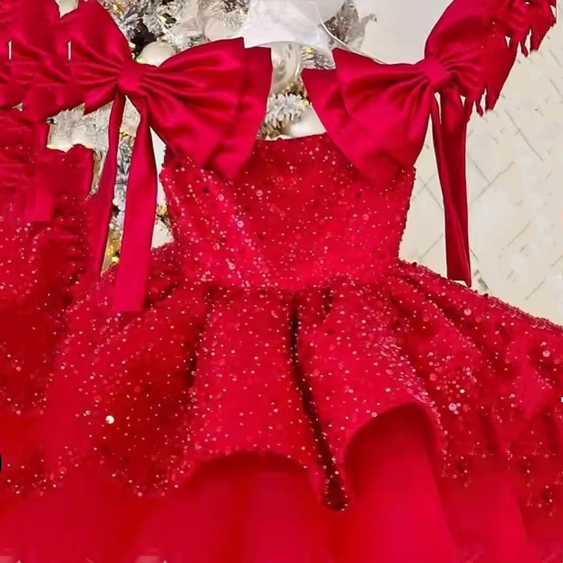 Kids Girls' Party Dress Solid Color Sleeveless Performance Mesh Princess Sweet Mesh Mid-Calf Sheath Dress Tulle Dress Summer Spring Fall kids White Champagne Pink3