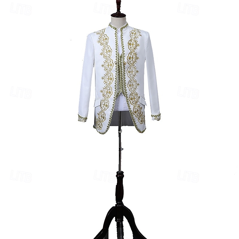 Retro Vintage Rococo Medieval Pants Suits & Blazers Waistcoat Prince Gentleman Aristocrat Fancy Dress Men's Event / Party Carnival of Venice Festival Adults Coat Vest Pants3