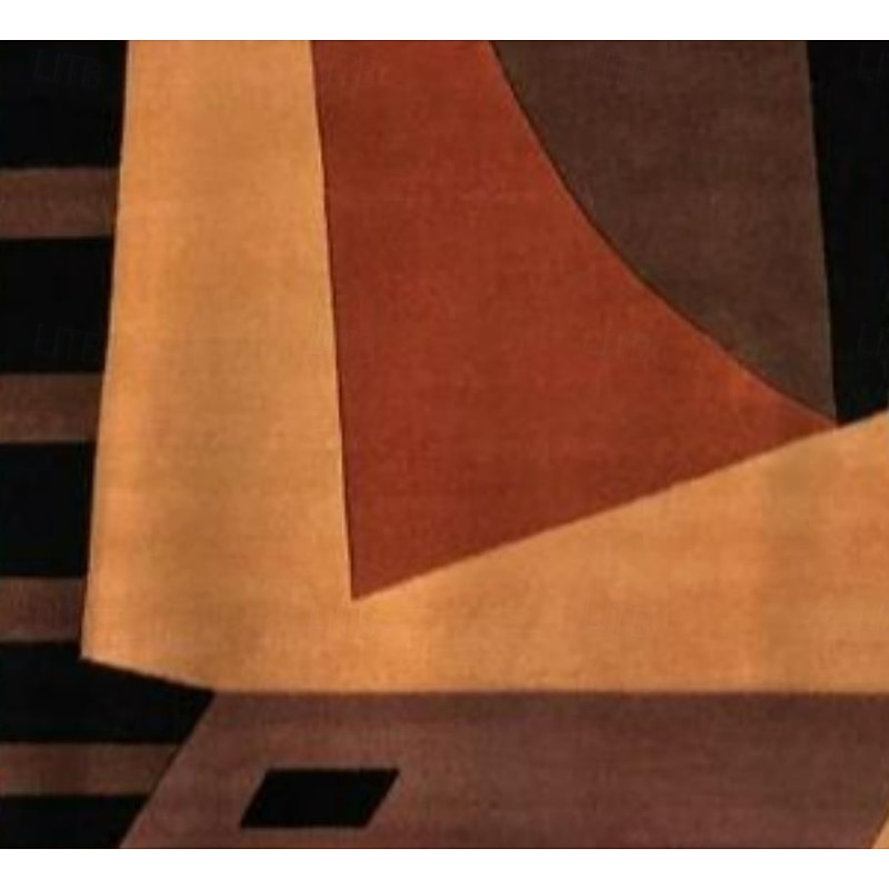 Women's T shirt Crew Neck Long Sleeve Tunic Geometric Modern Casual  Regular Tops Daily Weekend Print Light Brown Fall Winter3