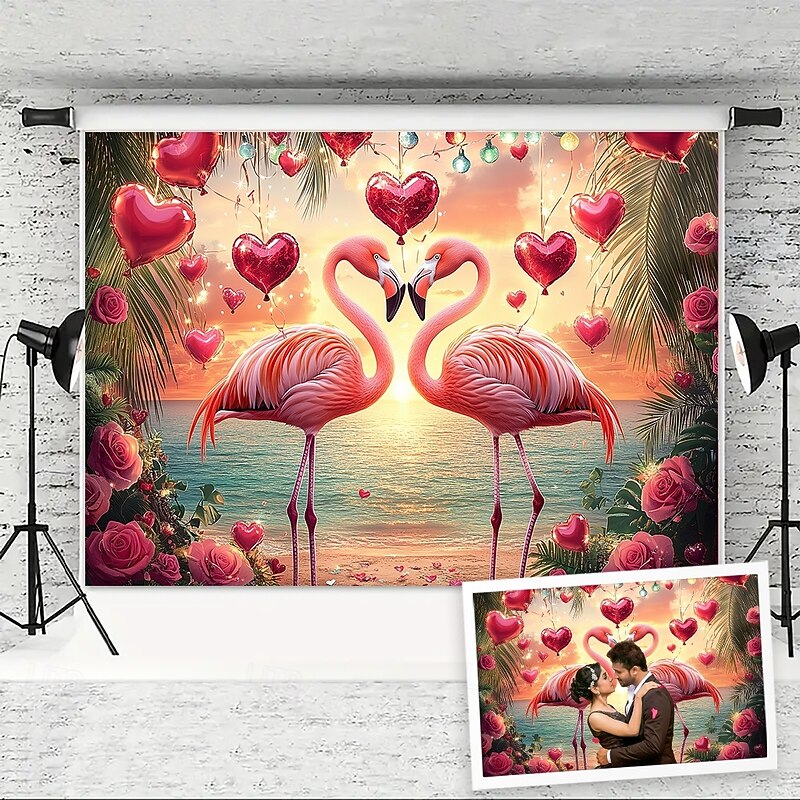 Wedding Decorations Backdrop Photograph Wall Hanging Large Tapestry Art Mural Decor Blanket Curtain Home Bedroom Living Room Decoration Flamingos3