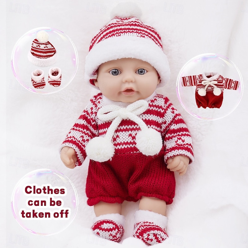 10 inch Realistic Reborn Baby Doll with Clothes Outfits Clothing Set Accessories Suitable for Reborn Babies and Newborns3