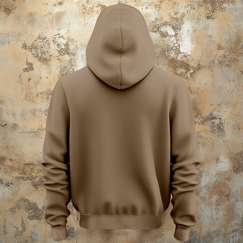 Men's Skulls Hoodies Fashion Daily Long Sleeve Crew Neck Holiday Going out Streetwear Khaki Drawstring Fall Winter Designer2
