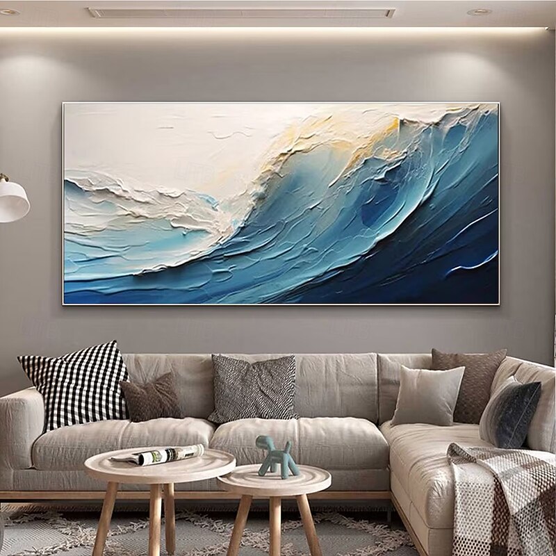 Mintura Handmade Texture Sea Wave Oil Paintings On Canvas Wall Art Decoration Modern Abstract Picture For Home Decor Rolled Frameless Unstretched Painting2