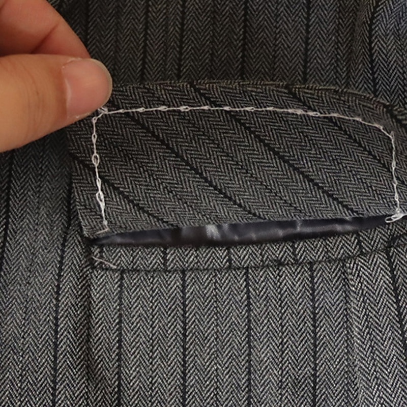 5 Pieces Ring Bearer Suit Boys Kids Suit Formal Suit Blazer & Vest & Pants & Brooch & Tie Formal Party Valentines Fashion Cool Solid Color Pocket Khaki Gray Polyester4