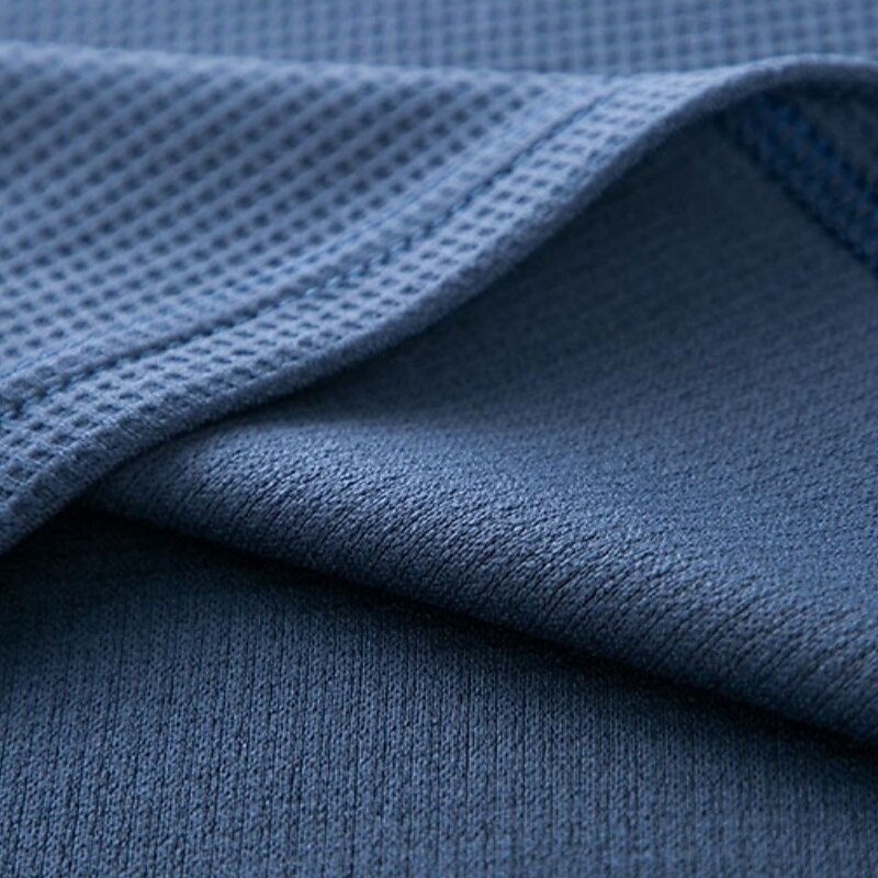 Men's T Shirt Tee Waffle Knit Tee Long Sleeve V Neck Spring Fall Spring &  Fall Solid Color Knitwear Daily Classic Outdoor Causal Casual Black Burgundy Blue Top Tee for Men4