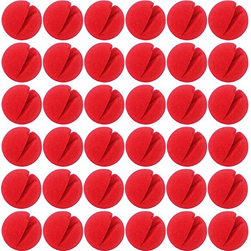 35 PCS Clown Red Nose Bulk Joker Clown Circus Adults' Men's Women's Funny Costume Performance Party Halloween Carnival Easy Carnival Costume2