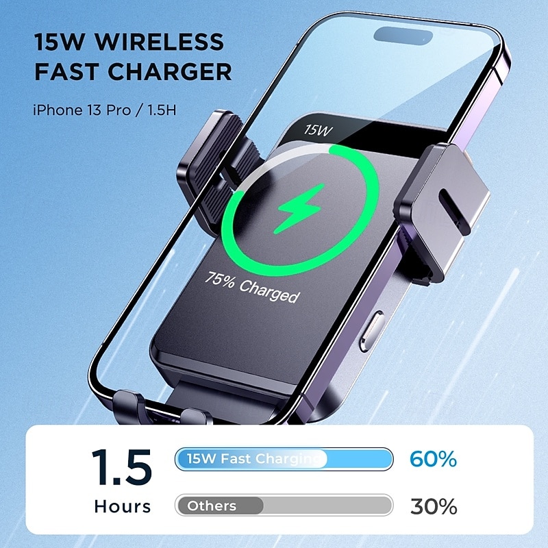 Dashboard Phone Holder with Wireless Charging Portable Magnetic Phone Holder for Car Dashboard Compatible with All Mobile Phone Phone Accessory2