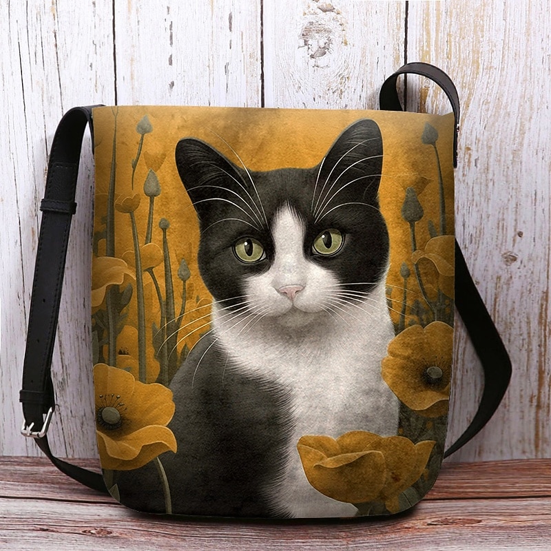 Women's Fashionable Cat Tote Bag - Perfect for Cat Lovers Shopping or Work