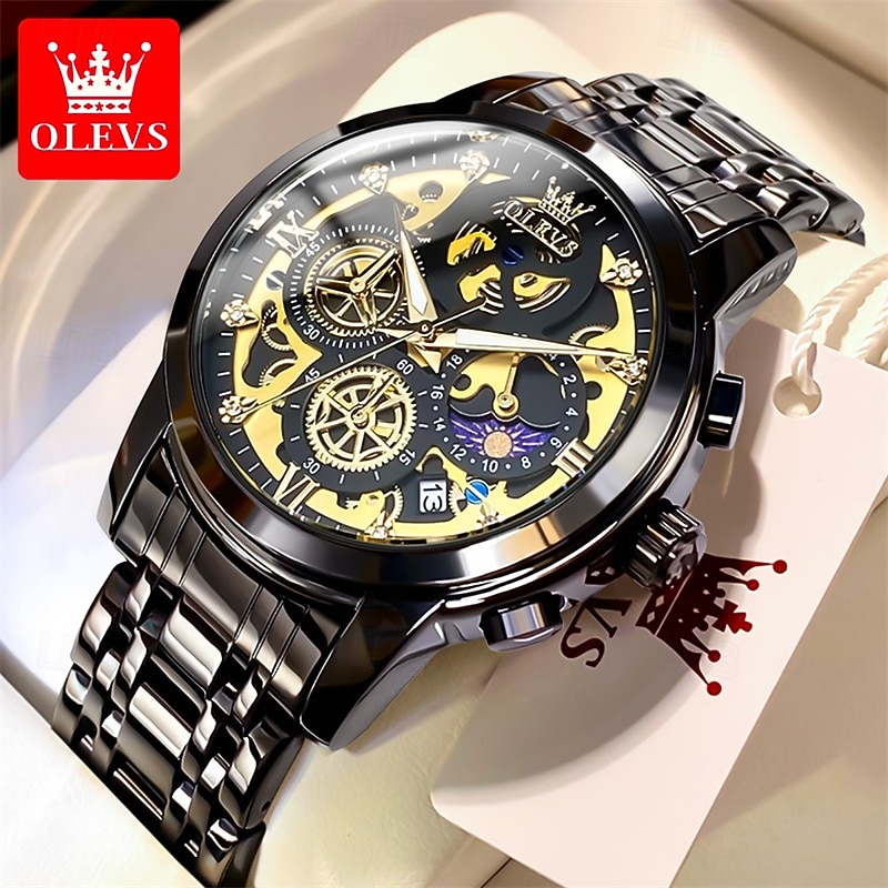 New Olevs Brand Men'S Business Watch Luminous Chronograph Calendar Fashion Trend Simple Quartz Watch Waterproof Sports Leisure Multifunction Chronograph Men'S Wristwatch4