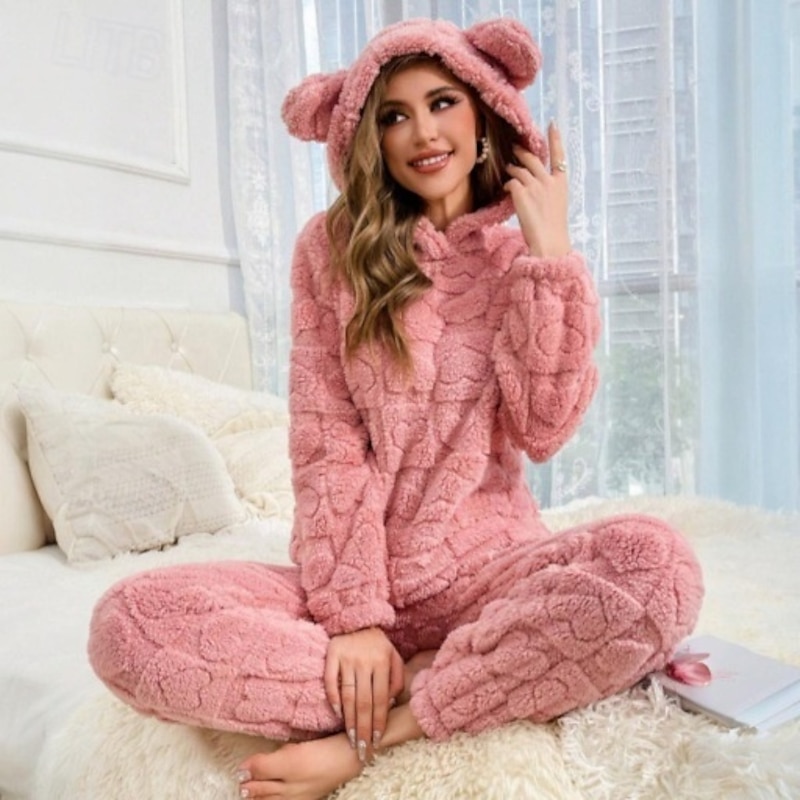Adults' Solid Color Pajamas Nightwear Onesie Pajamas Kigurumi Pajamas Pajamas For Women's Dailywear Cartoon2