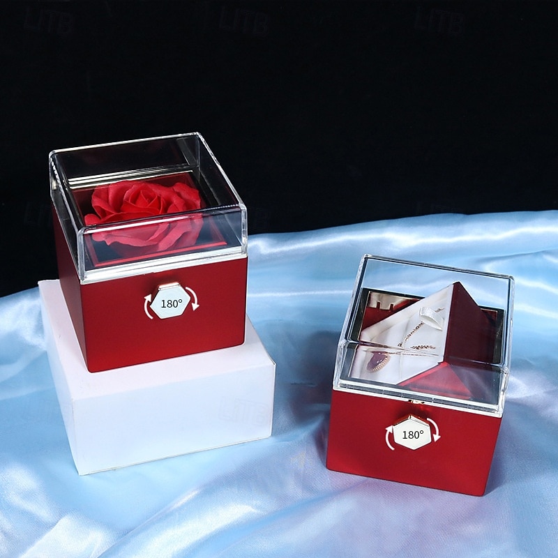 Eternal Rose Box Preserved Gift Box,Valentines Day Gifts for Her Romantic Gift for Valentines Day, Wedding, Mothers Day and Anniversary (No Necleace,Only Eternal Rose Box)4