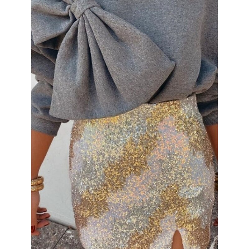 Women's Sweatshirt Casual Plain Street Dailywear Crew Neck Patchwork Long Sleeve Gray Fall Winter3