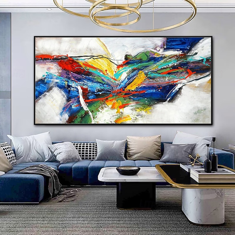 Mintura Handmade Abstract Colorful Oil Paintings On Canvas Wall Art Decoration Modern Picture For Home Decor Rolled Frameless Unstretched Painting3