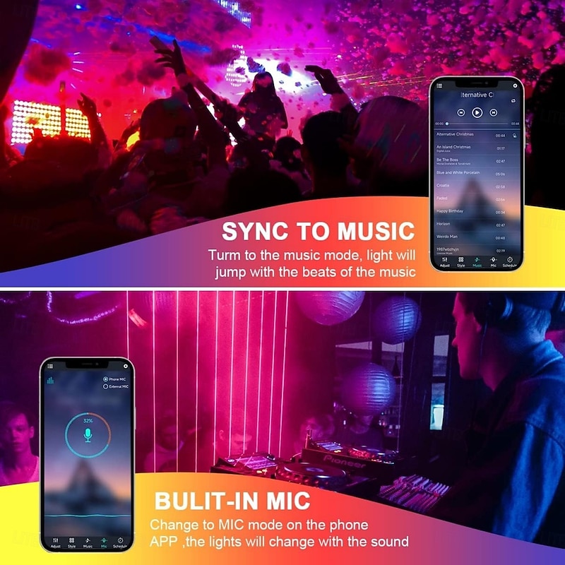 LED Neon RGB Light Strip 3M-30M with Bluetooth & APP Control, Waterproof IP65 Music Sync Multi-Color Flexible Strip for Home, Garden, Building Decor AC220V4