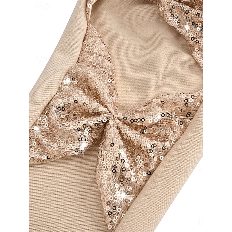 Women's Shirt Blouse Solid Color Basic Casual Long Sleeve V Neck Regular Tops Daily Sequins Patchwork Bow Beige Fall Winter3