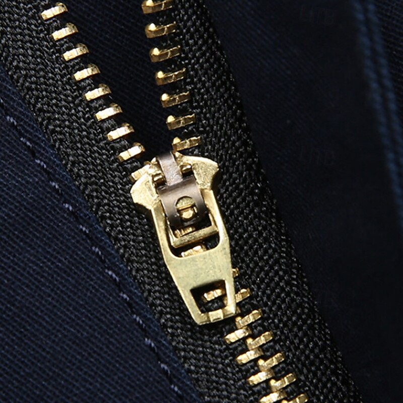 Men's Dress Pants Trousers Chinos Buttons Pocket Straight Leg Plain Comfort Formal Party Work Fashion Classic Style Dark Khaki Light Khaki Micro-elastic3