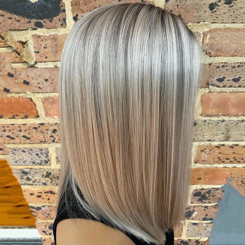 Unprocessed Virgin Hair 5x5 Closure 13x4 Lace Front Wig Short Bob Brazilian Hair Straight Blonde Multi-color Wig 130% 150% Density with Baby Hair Highlighted / Balayage Hair Natural Hairline Glueless2